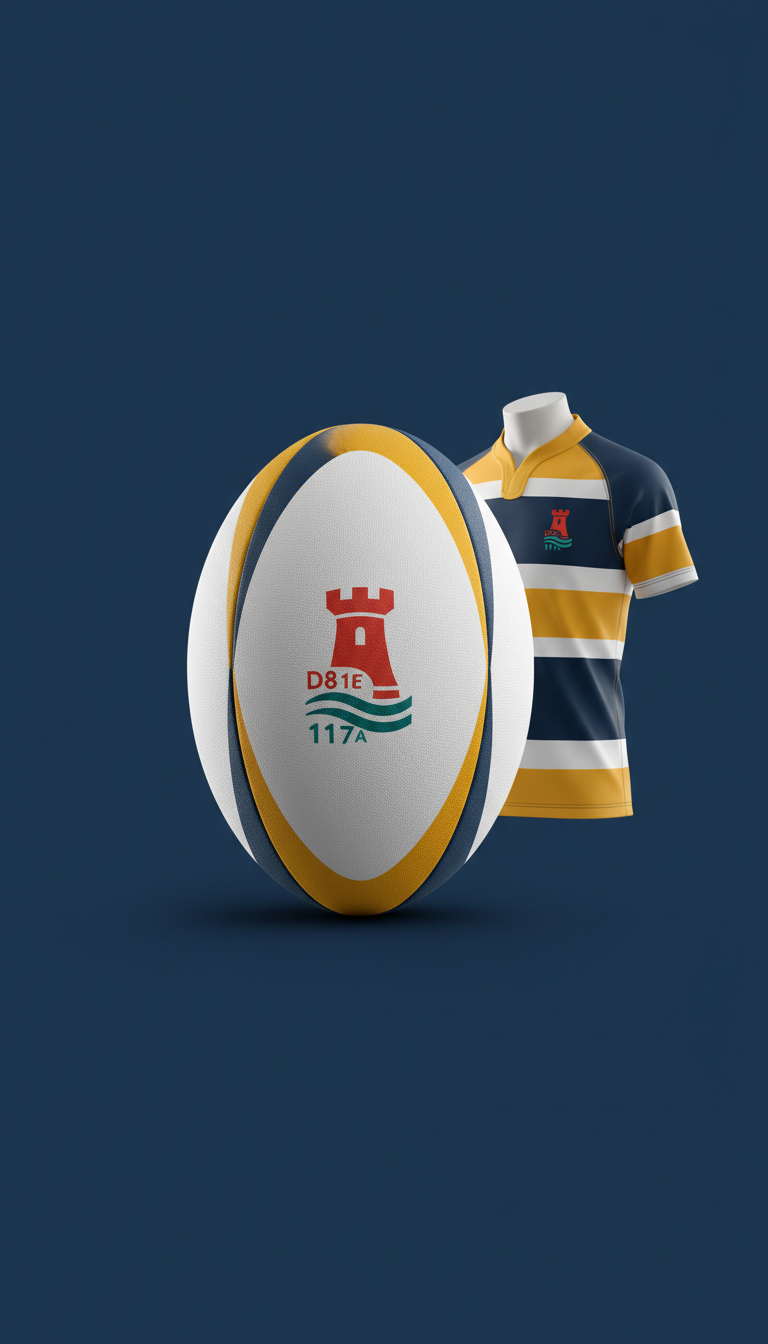 Official Rugby Ball with Mascot Logo